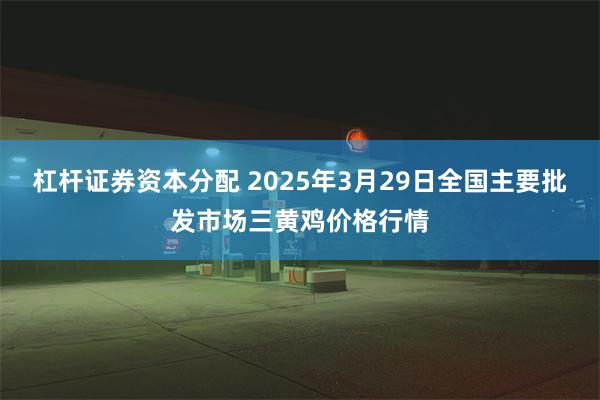 杠杆证券资本分配 2025年3月29日全国主要批发市场三黄鸡价格行情