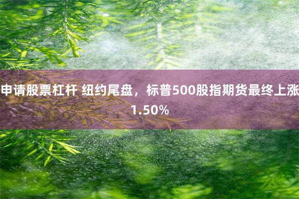 申请股票杠杆 纽约尾盘，标普500股指期货最终上涨1.50%