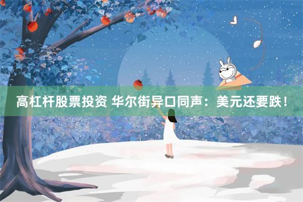高杠杆股票投资 华尔街异口同声：美元还要跌！